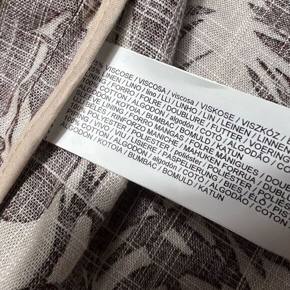 MNG Mango Linen Blend Tropical Print Notch Collar Oversized Blazer Women’s XXS - Picture 13 of 16